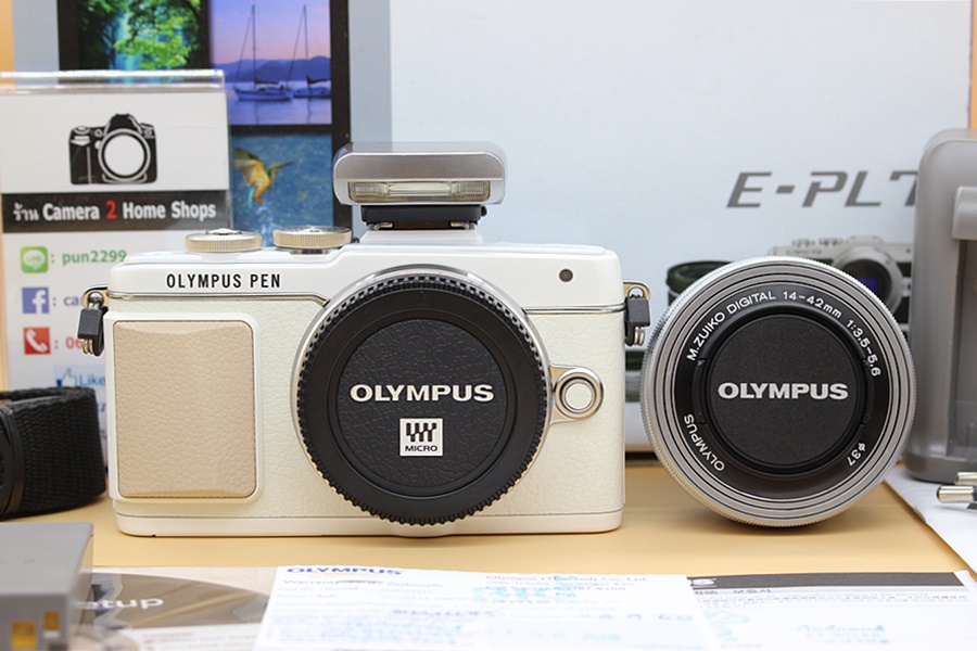 ขาย Olympus EPL 7 + lens kit 14-42mm (สีขาว) สภาพสวย เครื่องอดีตประกันศูนย์ ชัตเตอร์1,739รูป  มี WiFiในตัว หน้าจอติดฟิล์มแล้ว เมนูไทย อุปกรณ์ครบกล่อง.